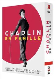 Chaplin en famille - Le dictateur + Les temps modernes + La ruée vers l'or + Le cirque + The Kid : [ coffret 5 films - en versions restaurées - Bonus] / Charles Chaplin | Chaplin, Charlie